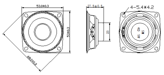 53mm（多媒体喇叭）规格图