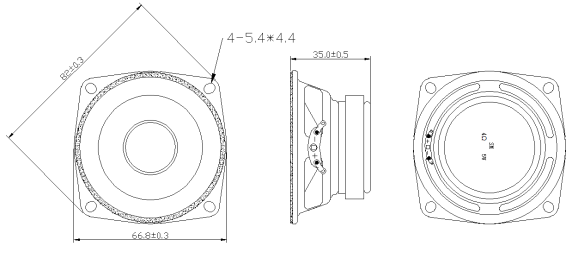 66.8mm（多媒体喇叭）规格图