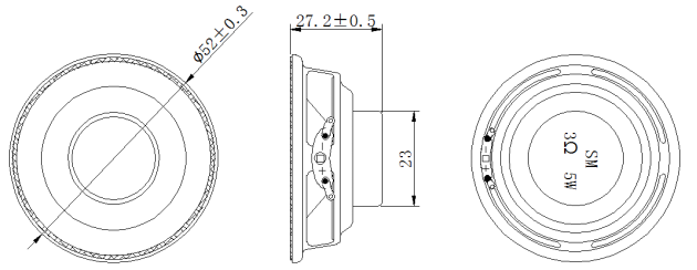 52mm（多媒体喇叭）规格图