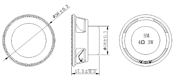 36mm 多媒体喇叭（规格图）